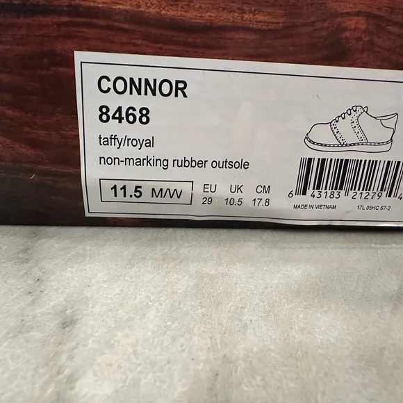 FootMates Tan and Navy Dress Shoes for Kids - Picture 3 of 4